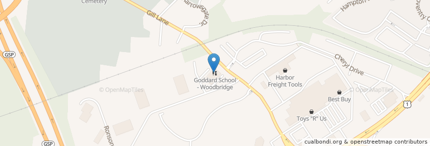 Mapa de ubicacion de Goddard School - Woodbridge en Amerika Syarikat, New Jersey, Middlesex County, Woodbridge Township.