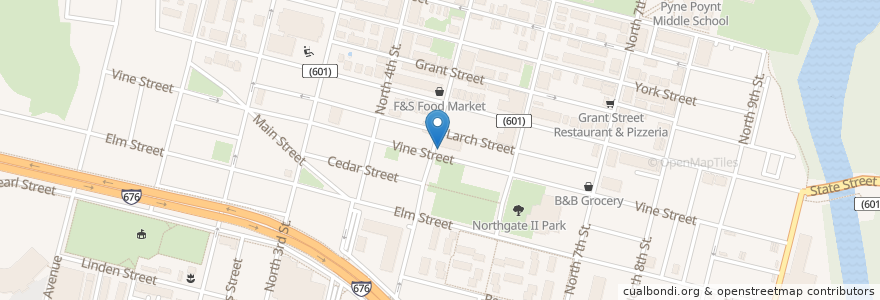 Mapa de ubicacion de Holy Name School en Vereinigte Staaten Von Amerika, New Jersey, Camden County, Camden.