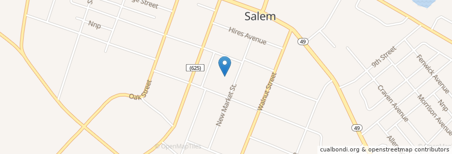 Mapa de ubicacion de Salem Middle School en アメリカ合衆国, ニュージャージー州, Salem County, Salem.