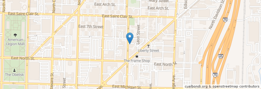 Mapa de ubicacion de Henry's Coffee Bistro en 미국, 인디애나 주, Indianapolis.