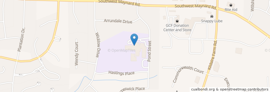 Mapa de ubicacion de Briarcliff School en 美利坚合众国/美利堅合眾國, 北卡羅萊那州, Wake County, Cary.