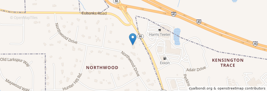 Mapa de ubicacion de McDuffie Memorial Church en Stati Uniti D'America, Carolina Del Nord, Orange County.