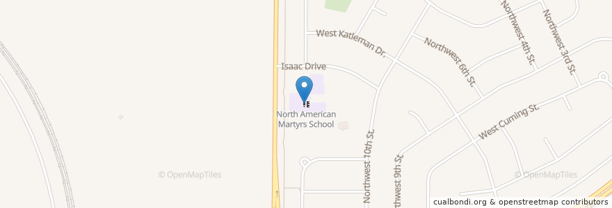 Mapa de ubicacion de North American Martyrs School en Estados Unidos Da América, Nebraska, Lancaster County, Lincoln.