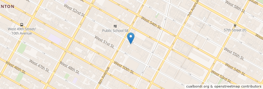 Mapa de ubicacion de Russian Samovar Restaurant and Piano Bar en الولايات المتّحدة الأمريكيّة, نيويورك, New York, New York County, Manhattan, Manhattan Community Board 5, Manhattan Community Board 4.