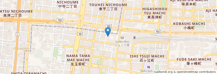Mapa de ubicacion de うどんの勝ち組 en Japón, Prefectura De Osaka, Osaka, 天王寺区.