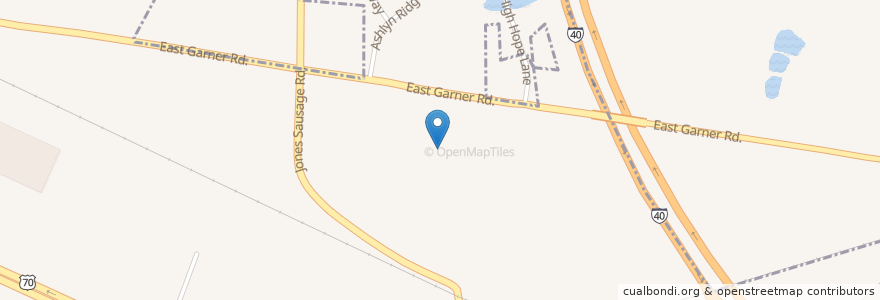 Mapa de ubicacion de East Garner Middle School en Amerika Birleşik Devletleri, Kuzey Karolina, Wake County, Garner.