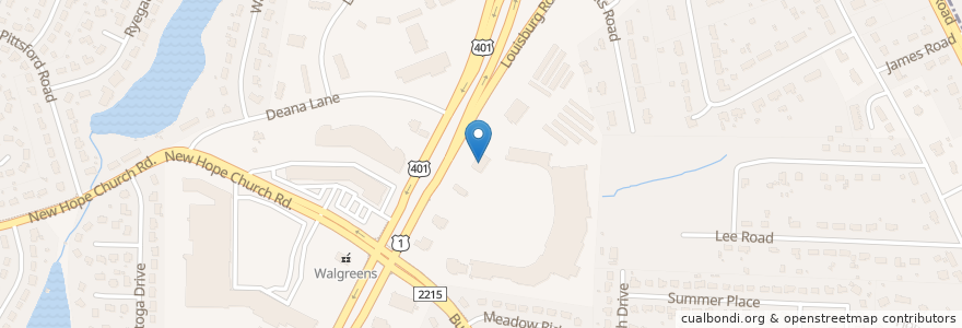 Mapa de ubicacion de Raleigh International Church en アメリカ合衆国, ノースカロライナ州, Wake County, Raleigh.