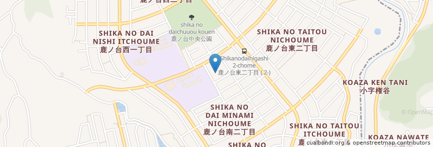 Mapa de ubicacion de 鹿ノ台ふれあいホール en 日本, 奈良県, 生駒市.