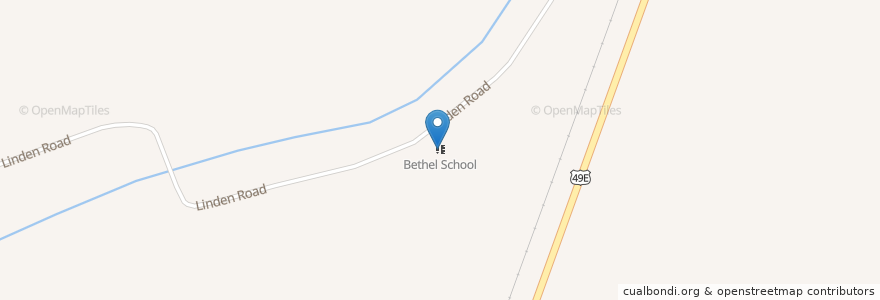 Mapa de ubicacion de Bethel School en United States, Mississippi, Holmes County.