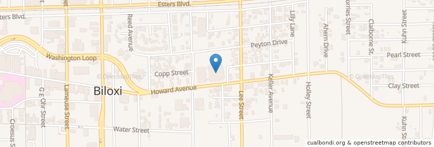 Mapa de ubicacion de Central High School en Estados Unidos Da América, Mississippi, Harrison County, Biloxi.
