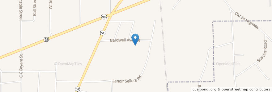 Mapa de ubicacion de Dinah Cemetery en アメリカ合衆国, ミシシッピ州, Pike County, Mccomb.