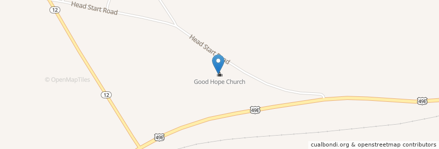 Mapa de ubicacion de Good Hope Church en United States, Mississippi, Holmes County.