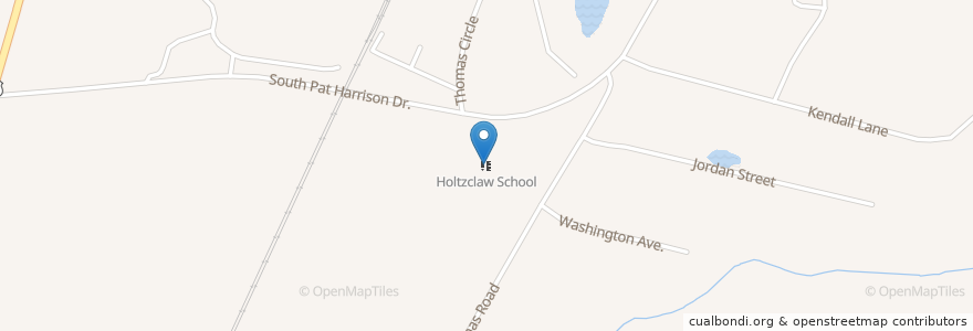 Mapa de ubicacion de Holtzclaw School en アメリカ合衆国, ミシシッピ州, Copiah County.