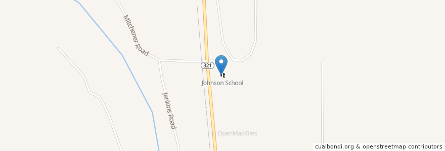 Mapa de ubicacion de Johnson School en Amerika Birleşik Devletleri, Mississippi, Tallahatchie County.