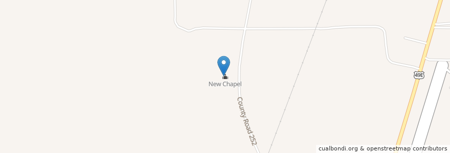 Mapa de ubicacion de New Chapel en United States, Mississippi, Leflore County.