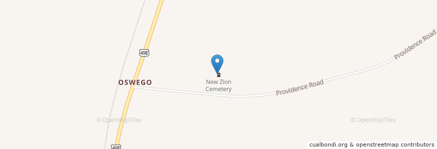 Mapa de ubicacion de New Zion Cemetery en United States, Mississippi, Holmes County.