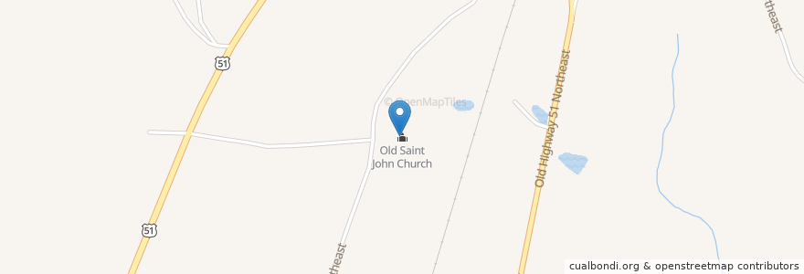 Mapa de ubicacion de Old Saint John Church en United States, Mississippi, Lincoln County.