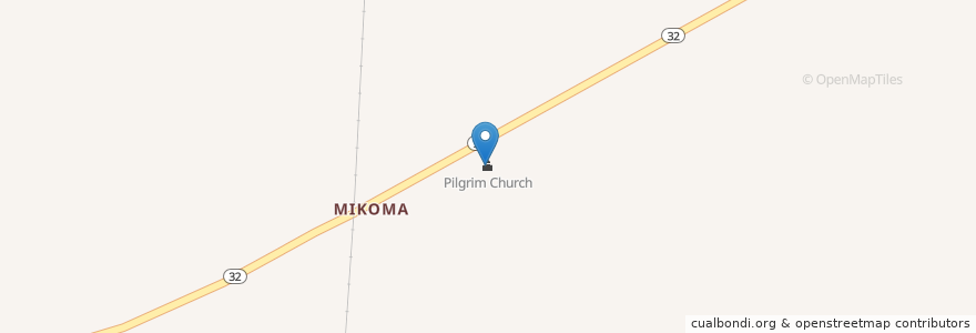 Mapa de ubicacion de Pilgrim Church en Amerika Syarikat, Mississippi, Tallahatchie County.