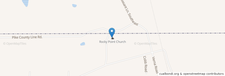 Mapa de ubicacion de Rocky Point Church en United States, Mississippi, Pike County.