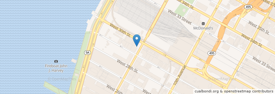 Mapa de ubicacion de Mobile en 美利坚合众国/美利堅合眾國, 纽约州 / 紐約州, 纽约, 纽约县, Manhattan, Manhattan Community Board 4.