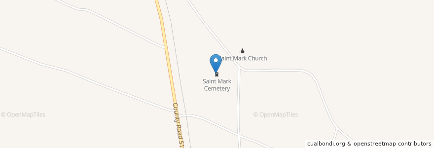 Mapa de ubicacion de Saint Mark Cemetery en United States, Mississippi, Leflore County.