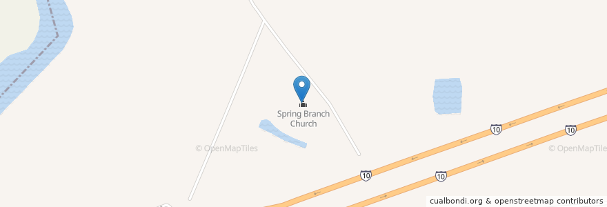 Mapa de ubicacion de Spring Branch Church en Estados Unidos Da América, Mississippi, Hancock County.