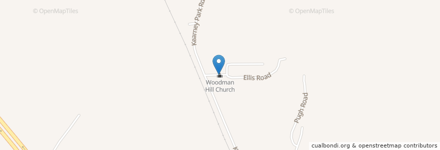 Mapa de ubicacion de Woodman Hill Church en Estados Unidos Da América, Mississippi, Madison County.