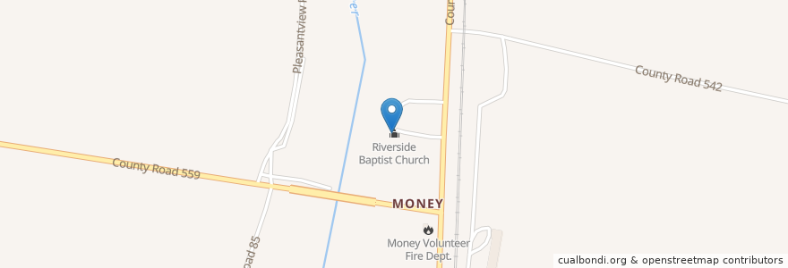 Mapa de ubicacion de Riverside Baptist Church en United States, Mississippi, Leflore County.