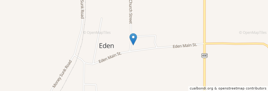 Mapa de ubicacion de Eden Baptist Church en États-Unis D'Amérique, Mississippi, Yazoo County, Eden.