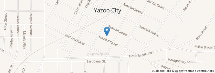 Mapa de ubicacion de First Baptist Church en ایالات متحده آمریکا, میسیسیپی, Yazoo County, Yazoo City.
