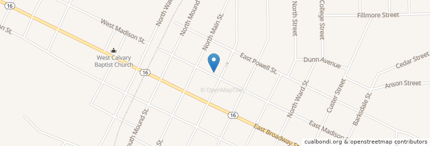 Mapa de ubicacion de First United Methodist Church en Соединённые Штаты Америки, Миссисипи, Yazoo County, Yazoo City.