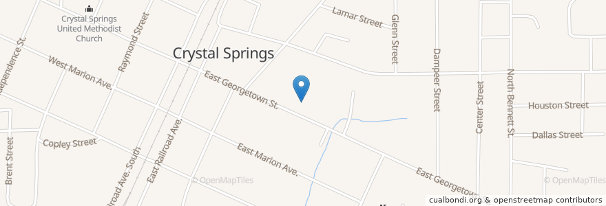 Mapa de ubicacion de Saint John Catholic Church en Amerika Syarikat, Mississippi, Copiah County, Crystal Springs.