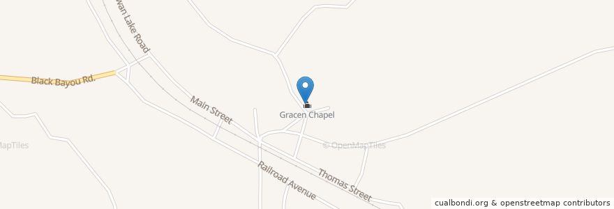 Mapa de ubicacion de Gracen Chapel en United States, Mississippi, Tallahatchie County.