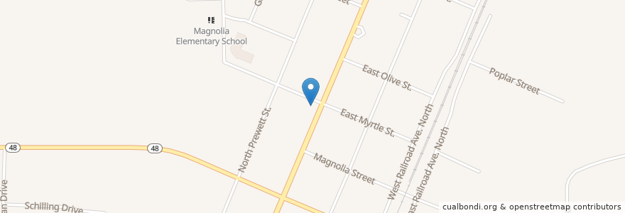Mapa de ubicacion de Magnolia Presbyterian Church en United States, Mississippi, Pike County, Magnolia.