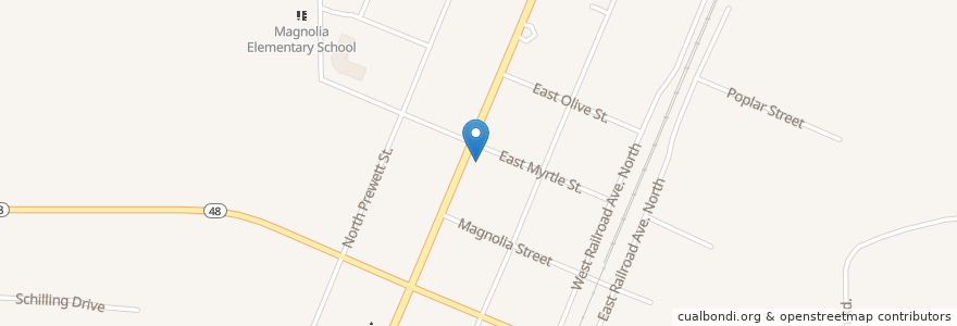 Mapa de ubicacion de Magnolia United Methodist Church en Estados Unidos Da América, Mississippi, Pike County, Magnolia.