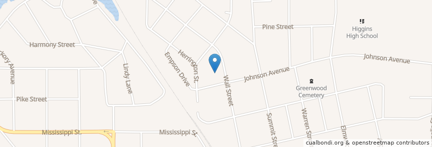 Mapa de ubicacion de Walker Chapel Freewill Baptist Church en United States, Mississippi, Pike County, Mccomb.