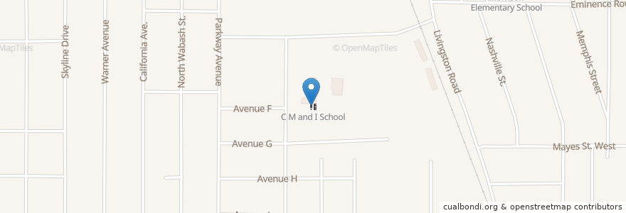 Mapa de ubicacion de C M and I School en 美利坚合众国/美利堅合眾國, 密西西比州, Hinds County, Jackson.