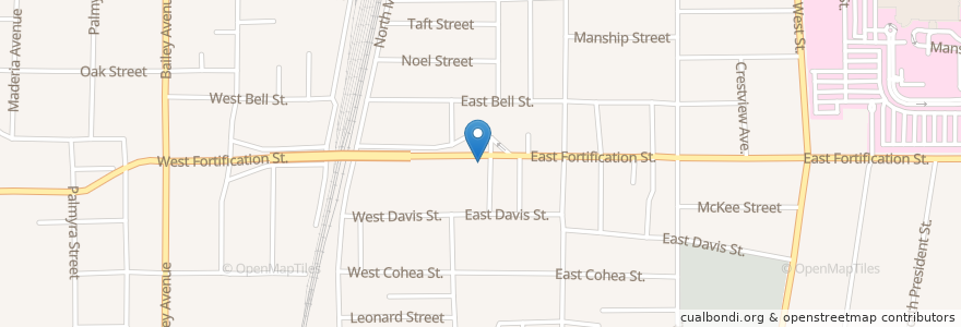 Mapa de ubicacion de Farish Street Baptist Church en Estados Unidos Da América, Mississippi, Hinds County, Jackson.