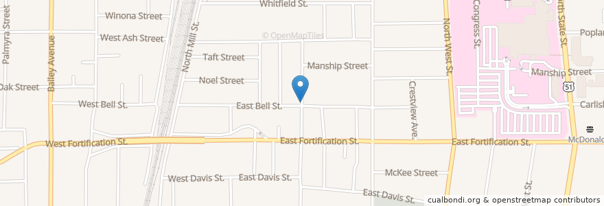 Mapa de ubicacion de Holy Ghost Catholic Church en Amerika Syarikat, Mississippi, Hinds County, Jackson.