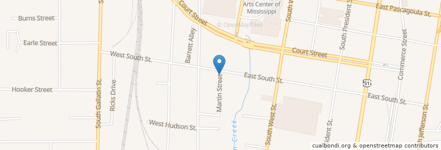 Mapa de ubicacion de Marantha Church en United States, Mississippi, Hinds County, Jackson.