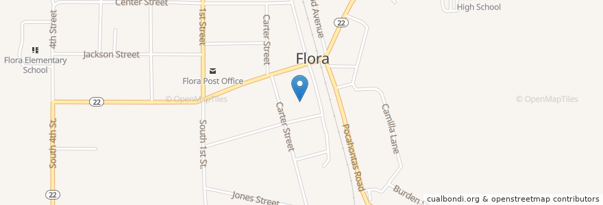 Mapa de ubicacion de Flora United Methodist Church en Amerika Birleşik Devletleri, Mississippi, Madison County, Flora.