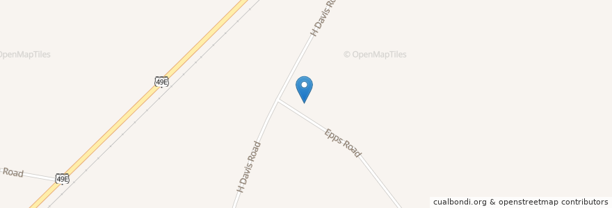 Mapa de ubicacion de Good Hope Cemetery en ایالات متحده آمریکا, میسیسیپی, Holmes County.