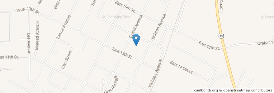 Mapa de ubicacion de Annie Ellis Elementary School en États-Unis D'Amérique, Mississippi, Yazoo County, Yazoo City.