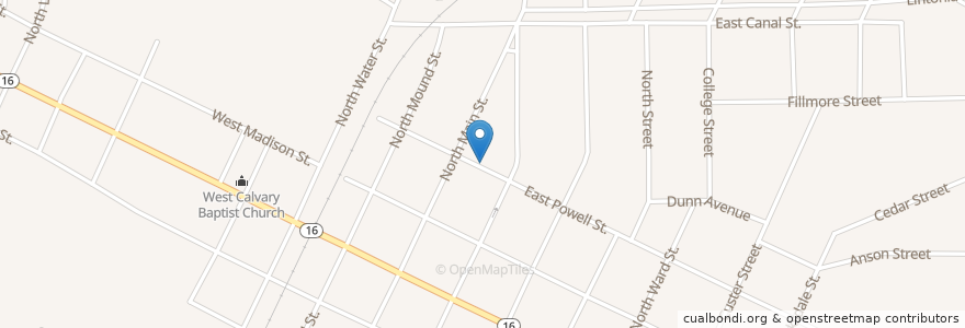 Mapa de ubicacion de Main Street Elementary School en Estados Unidos De América, Misisipi, Yazoo County, Yazoo City.
