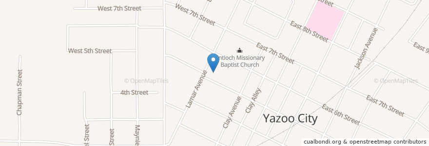 Mapa de ubicacion de Woolfolk Elementary School en Estados Unidos Da América, Mississippi, Yazoo County, Yazoo City.