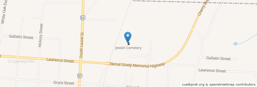 Mapa de ubicacion de Jewish Cemetery en Vereinigte Staaten Von Amerika, Mississippi, Pike County, Summit.