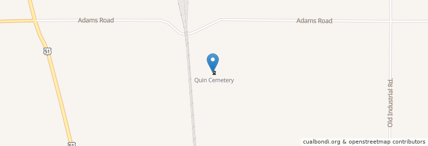 Mapa de ubicacion de Quin Cemetery en Amerika Syarikat, Mississippi, Pike County.
