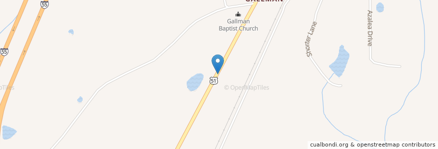 Mapa de ubicacion de Gallman Post Office en États-Unis D'Amérique, Mississippi, Copiah County.