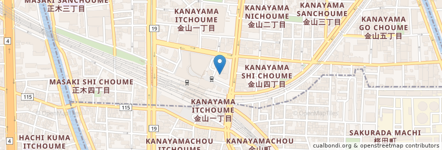 Mapa de ubicacion de 金山ペインクリニック en Japan, Präfektur Aichi, 名古屋市.