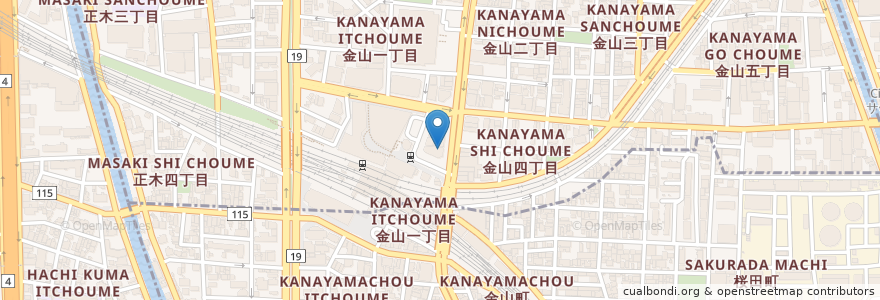 Mapa de ubicacion de 名古屋中央歯科室 en ژاپن, 愛知県, 名古屋市.